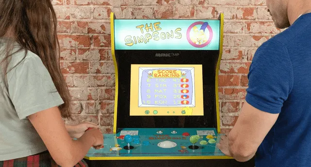 El videojuego de Arcade de Los Simpson volverá a ser lanzado con todo y su máquina recreativa por su 30 aniversario./Fuente: Arcade1Up.
