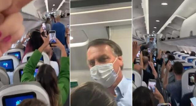 Bolsonaro fue recibido con gritos en un vuelo comercial.