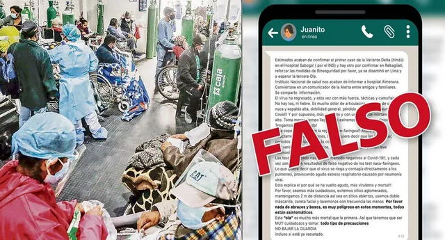 Essalud desmintió la cadena de WhatsApp sobre la llegada de la variante delta.