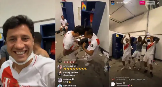 La selección peruana celebra su triunfo ante Paraguay y su pase a la semifinal.