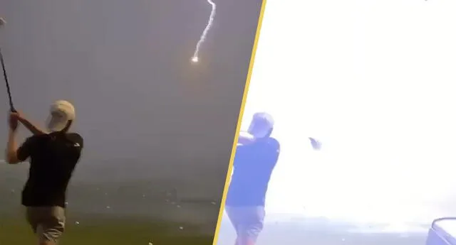 Sorprendente video capta como un rayo impacta una pelota de golf en pleno vuelo