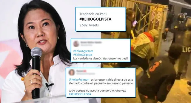 Usuarios acusan a Keiko Fujimori de incentivar protestas en Cercado de Lima.
