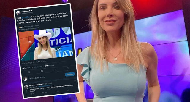 Juliana Oxenford respondió a meme que la relaciona con Pedro Castillo y causa risas