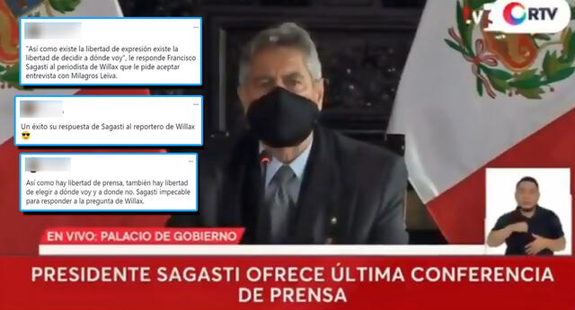 La respuesta de Sagasti a periodista de Willax sorprende a usuarios (Foto: RTV)