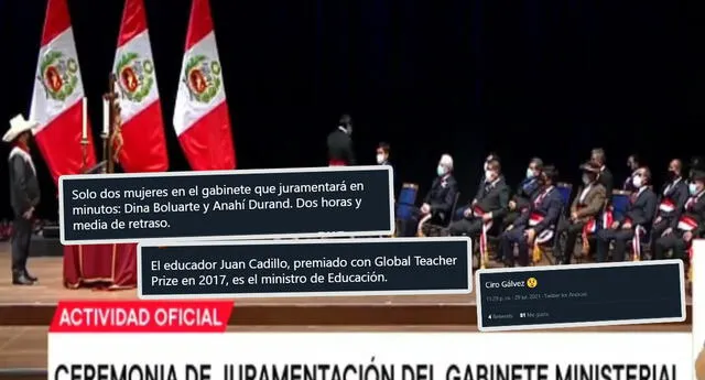 Así reaccionaron las redes sociales ante la demora y la ceremonia de juramentación del Gabinete Bellido