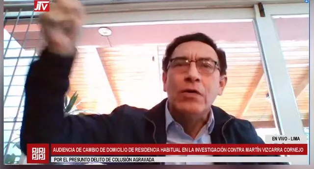 Martín Vizcarra en audiencia de cambio de domicilio (Foto: Captura Justicia TV)