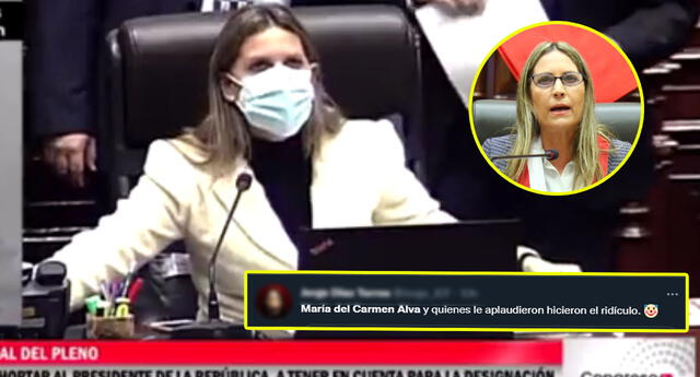 María del Carmen Alva comete blooper | Foto: Captura del Congreso TV / Difusión