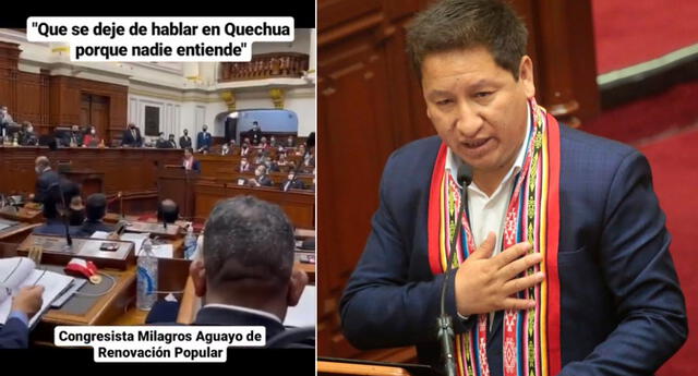 Congresista de Renovación Popular se queja por el discurso en quechua de Bellido (Foto: PCM/Captura Instagram Milagros Aguayo)