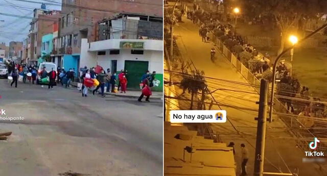 Usuarios de TikTok comparten videos de la situación en SJL a falta de agua (Foto: TikTok)