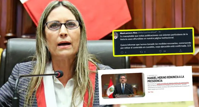 María del Carmen Alva anuncia retiro de criticada cronología y sanciones para los responsables | Foto: La República