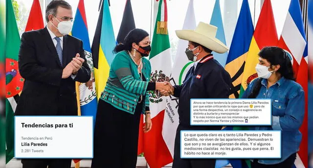 Excongresista critica a Castillo y su esposa por su vestimenta pero en las redes los apoyan (Foto: GLR -  Mauricio Palca/Cancillería)