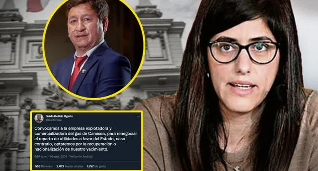 María Antonieta Alva arremete contra Bellido por sus declaraciones en Twitter | Foto: La República