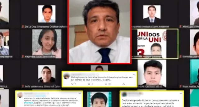 Docente de la UNI pidió a sus alumnos de provincia “no hablar cantando” y es criticado en redes | Foto: captura video