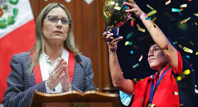 María del Carmen Alva felicita al campeón peruano del Mundial de Globos (Foto: Congreso/Ballon World Cup)