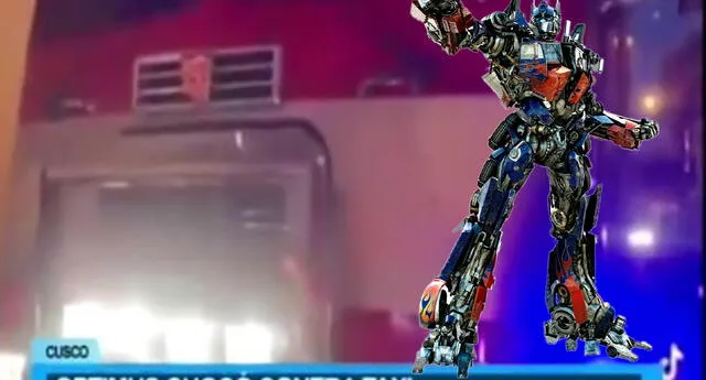 Transformers: Optimus Prime choca con taxi en el Cusco y se hace viral en redes