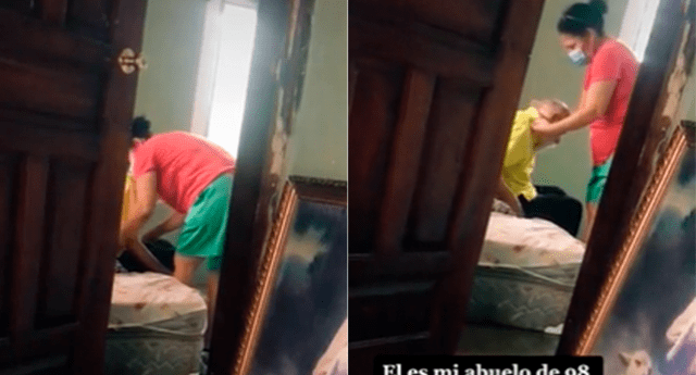 Su esposo se fue con otra mujer hace años y ella sigue cuidando a su exsuegro de 98 años | Foto: captura TikTok