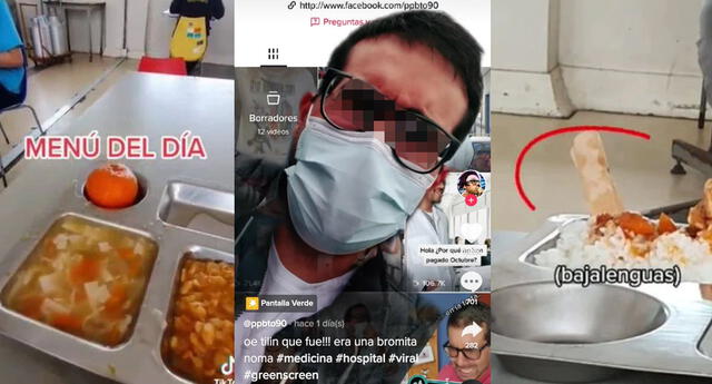 Médico afirma que video del menú del hospital Carrión fue una broma (Foto: TikTok)