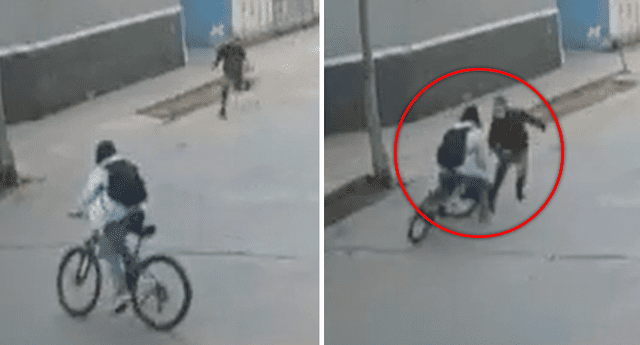 Surquillo: joven embiste con su bicicleta a ladrón y recupera celular | Foto: captura América