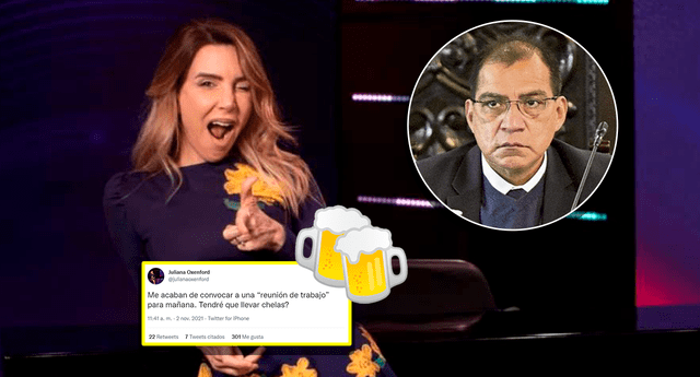 Juliana Oxenford: “Me acaban de convocar a una “reunión de trabajo”. ¿Tendré que llevar chelas?” | Foto: Facebook / Presidencia