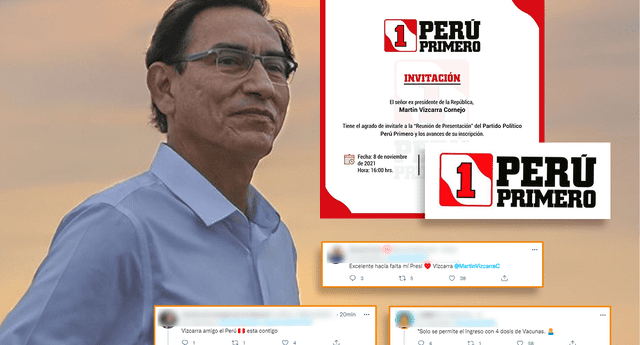 Martín Vizcarra presenta su nuevo partido político “Perú Primero” y así reaccionan en redes sociales | Foto: Twitter