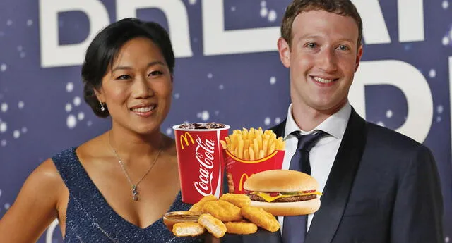 Mark Zuckerberg y su esposa Priscilla Chan aparecen en McDonald's (Foto: Difusión)