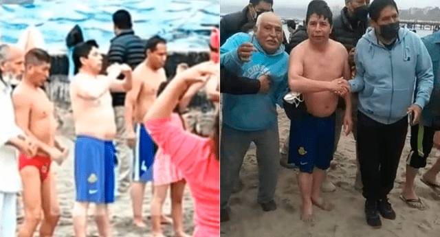 Chorrillos: así pasó su fin de semana el presidente Castillo en la playa Pescadores | Foto: captura Latina / Twitter