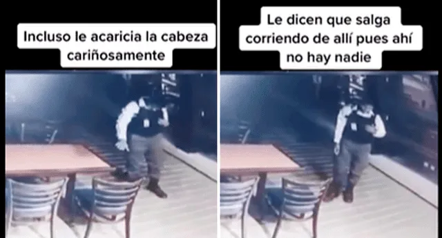 Guardia de seguridad conversa con niña ‘fantasma’ y video se vuelve viral en TikTok | Foto: captura TikTok