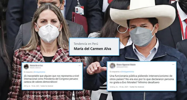 La presidenta del Congreso recibió críticas en redes sociales (Foto: composición La República)