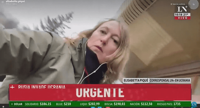 Desde Argentina un periodista le dio instrucciones a corresponsal en Ucrania y ella lo insultó / Captura: La Nación+