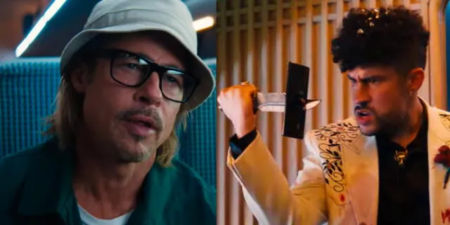 Bad Bunny y Brad Pitt tienen una pelea en el trailer de "Tren Bala"/ Caputra Sony Pictures - Trailer