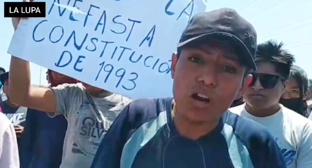 Manifestante en Ica: "Qué raro que solo en Lima pidan la vacancia, acá la mayoría está en contra de la vacancia" / Captura: La Lupa Noticias