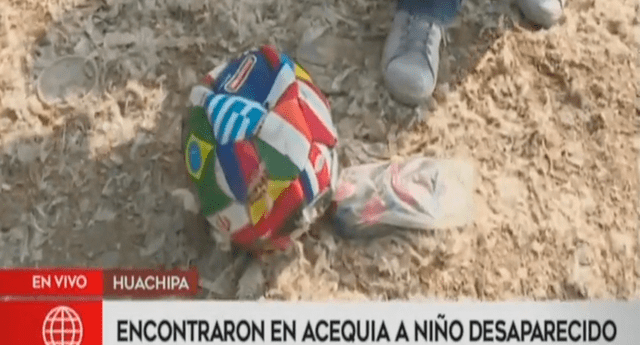 Policía halla en acequia el cuerpo de niño de 2 años desaparecido en Huachipa. Foto: captura América TV