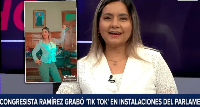 Tania Ramírez dice que volvería a grabar Tiktok en el Congreso. Foto: captura RPP/TikTok